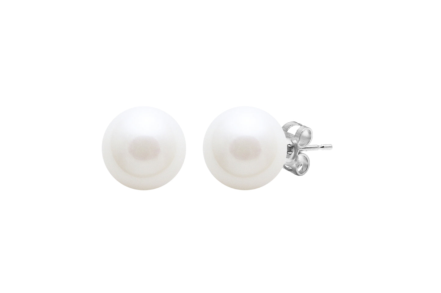 Sterling Silver 8-8.5mm Cultured Freshwater Pearl Stud Earrings
