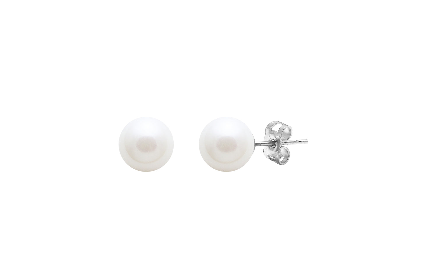 9ct White Gold 5.5-6mm Cultured Japanese Akoya Pearl Stud Earrings