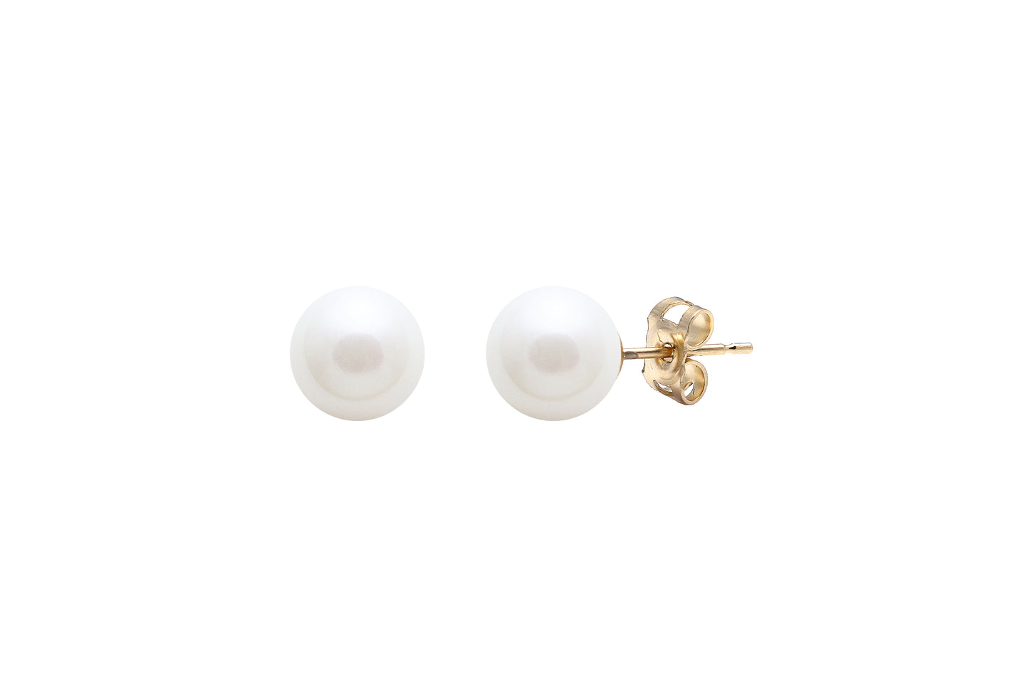 9ct Gold 5.5-6mm Cultured Japanese Akoya Pearl Stud Earrings