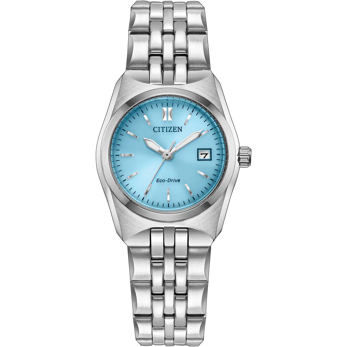 Citizen Eco-Drive Corso Blue Dial Stainless Steel Womens Watch EW2291-51L