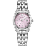 Citizen Eco-Drive Corso Pink Dial Stainless Steel Womens Watch EW2291-51X