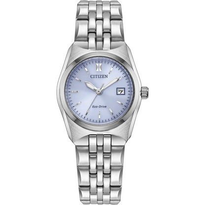 Citizen Eco-Drive Corso Purple Dial Stainless Steel Womens Watch EW2291-51Z