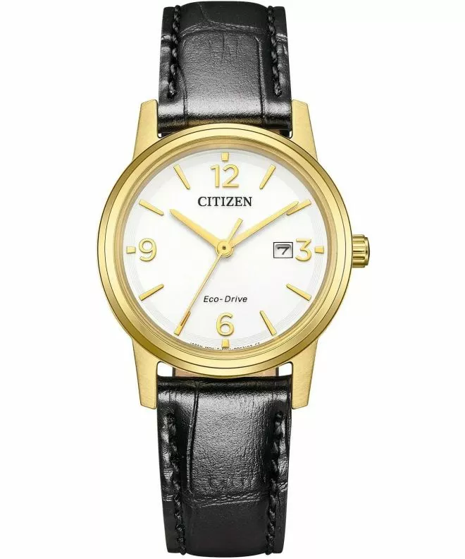 Citizen Eco-Drive White Dial Gold Plated Womens Watch EW2722-01A