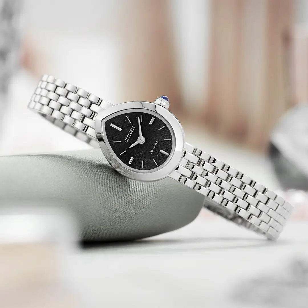 Citizen Eco-Drive Citizen L Rainell Black Dial Stainless Steel Womens Watch EX1550-54E