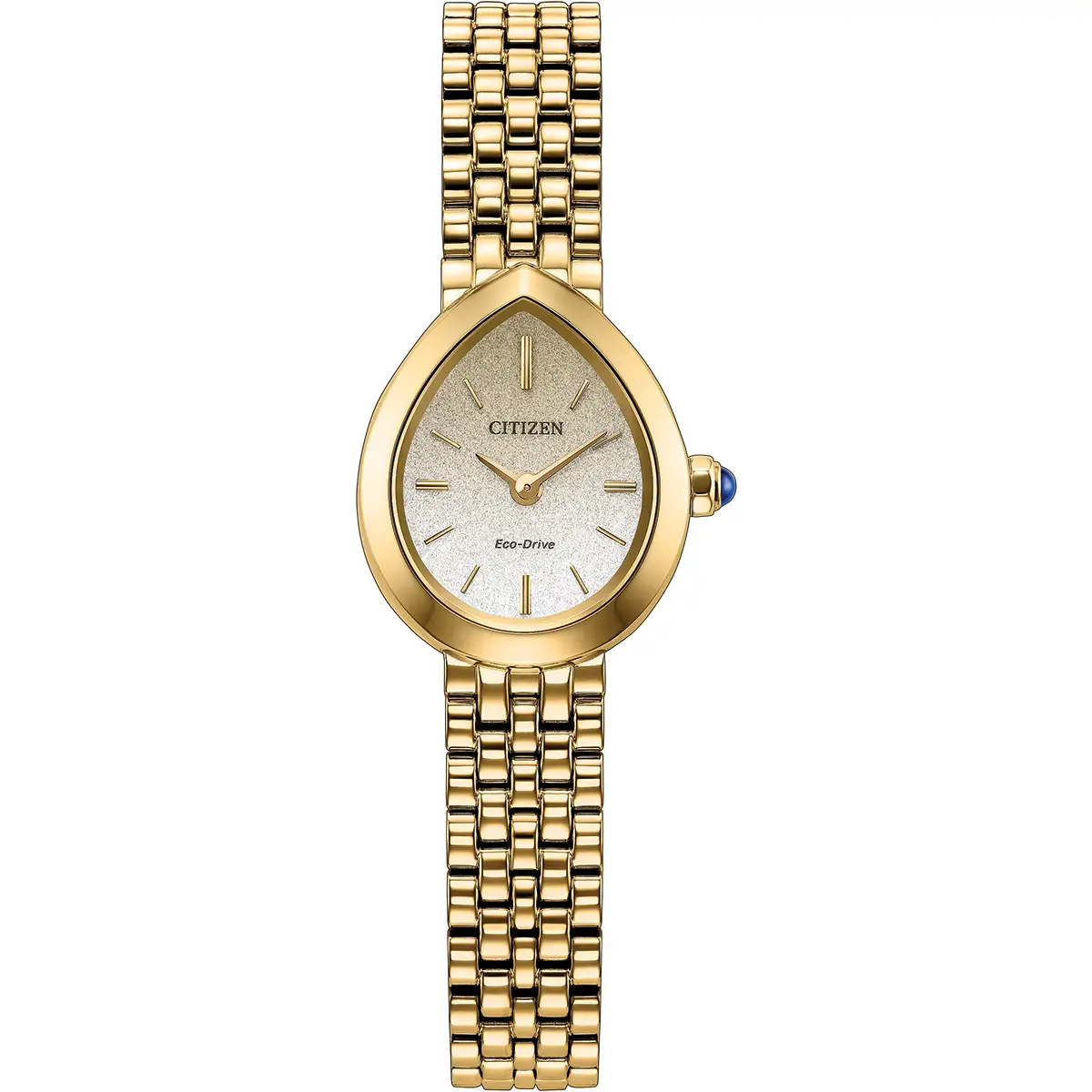 Citizen Eco-Drive Citizen L Rainell Champagne-Silver Dial Gold Plated Womens Watch EX1552-59A