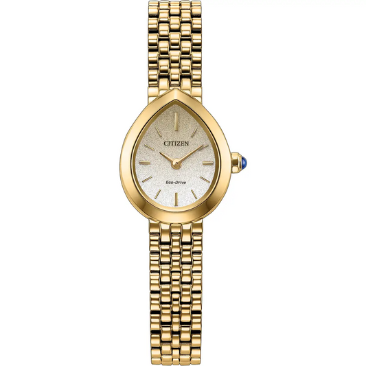 Citizen Eco-Drive Citizen L Rainell Champagne-Silver Dial Gold Plated Womens Watch EX1552-59A