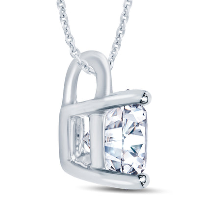 18ct White Gold 4 Claw Set 1.55ct Lab Grown Diamond Pendant Necklace