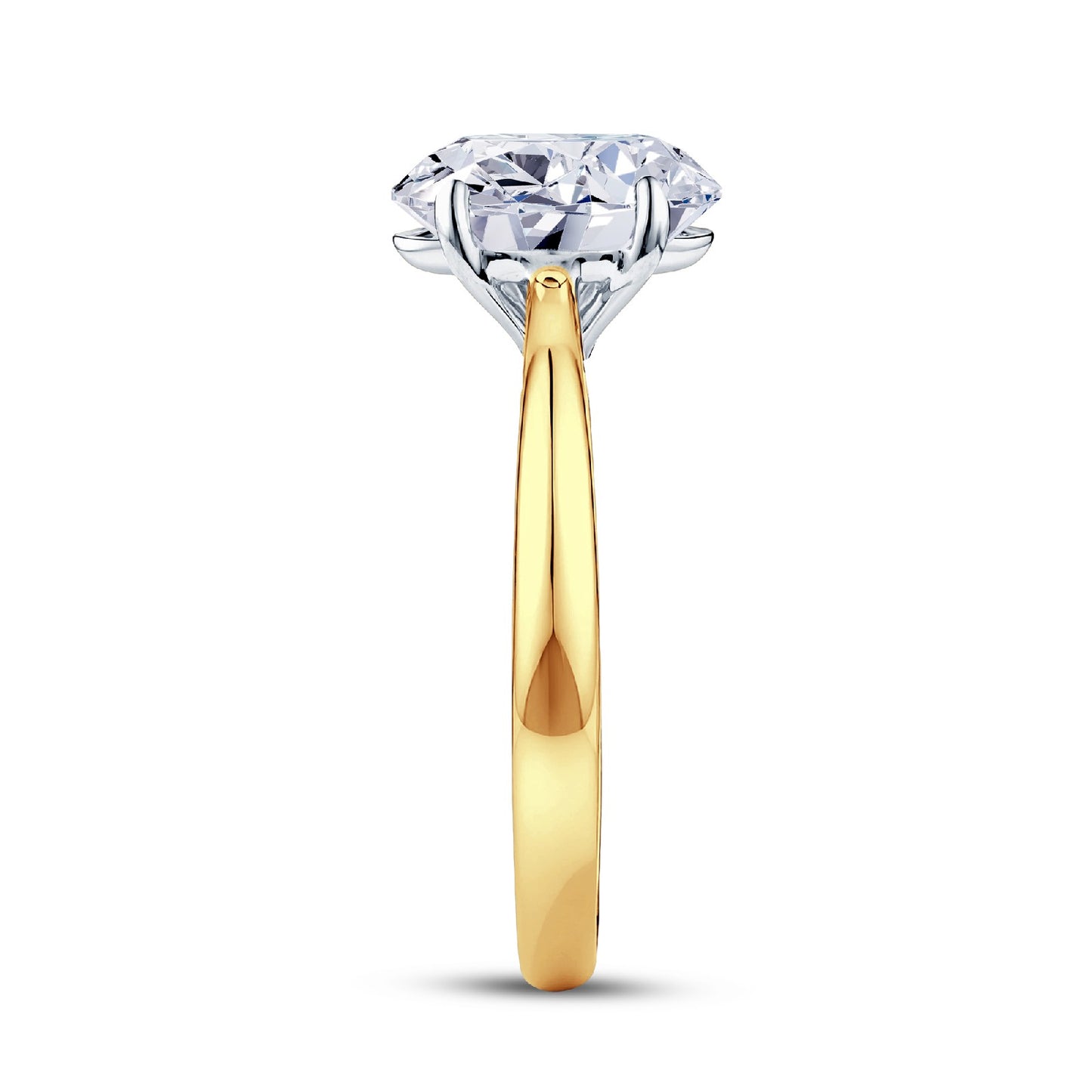 18ct Gold & Platinum Solitaire 4 Claw Set 2.06ct Single Stone Oval Cut Lab Grown Diamond Ring
