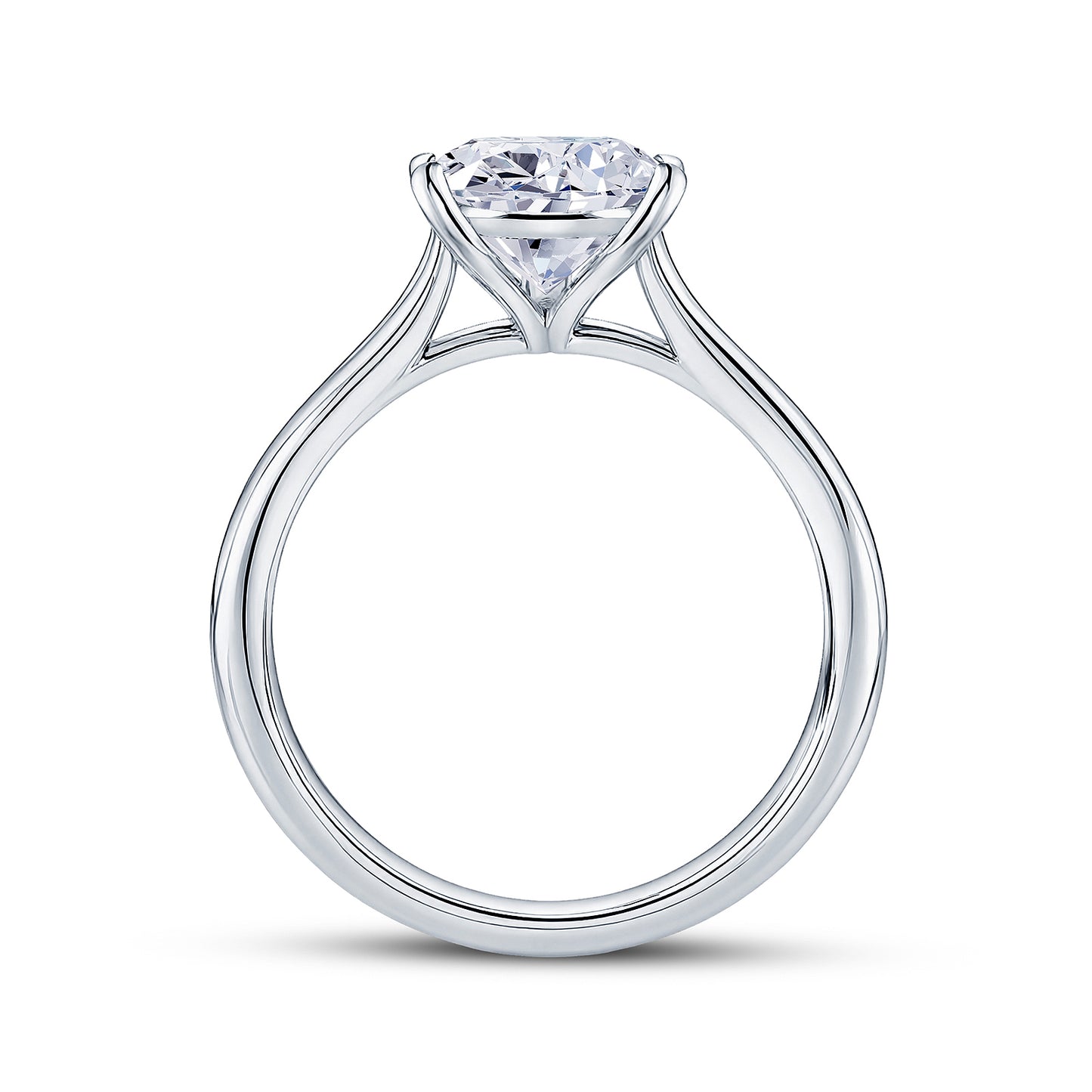 Platinum Solitaire 4 Claw Set 1.64ct Single Stone Pear Cut Lab Grown Diamond Ring