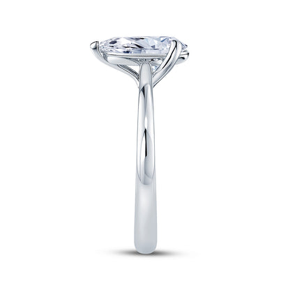 Platinum Solitaire 4 Claw Set 1.64ct Single Stone Pear Cut Lab Grown Diamond Ring
