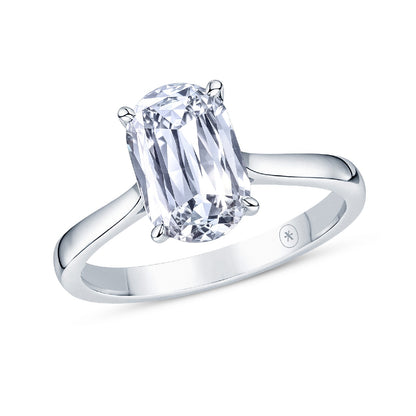Platinum Solitaire 4 Claw Set 1.59ct Single Stone Orna Cut Lab Grown Diamond Ring