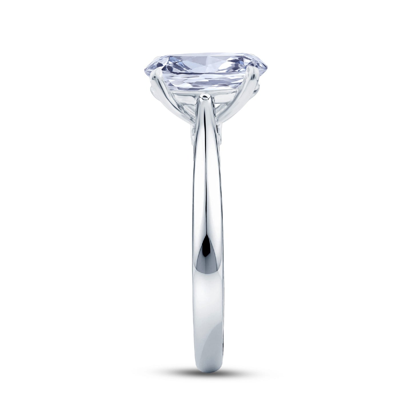 Platinum Solitaire 4 Claw Set 1.59ct Single Stone Orna Cut Lab Grown Diamond Ring