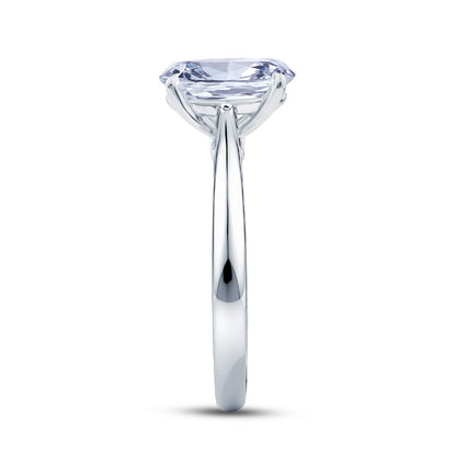 Platinum Solitaire 4 Claw Set 1.59ct Single Stone Orna Cut Lab Grown Diamond Ring