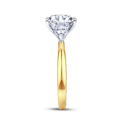 18ct Gold & Platinum Claw Set 2.15ct Three Stone Lab Grown Emerald & Pear Cut Diamond Trilogy Ring