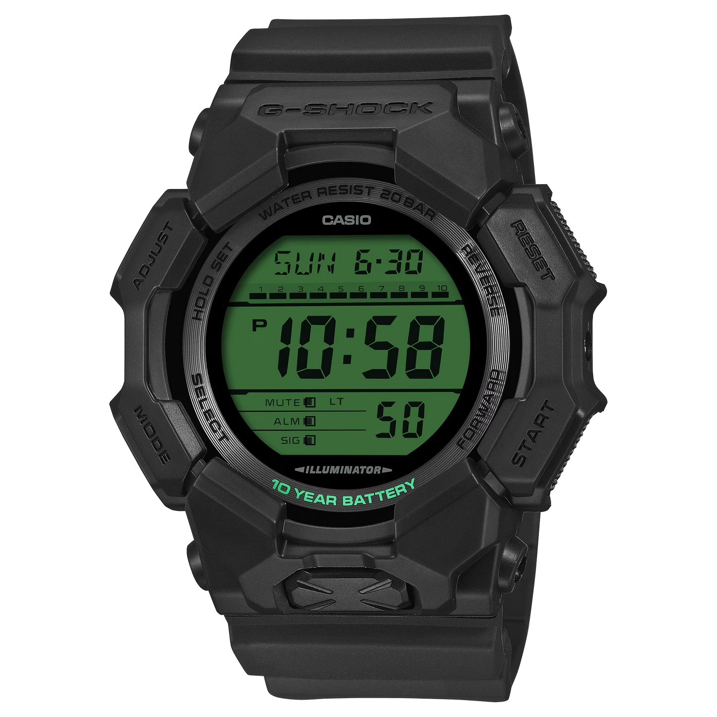 G-SHOCK Black & Electro Green Series Resin Watch GD-010BEG-1ER