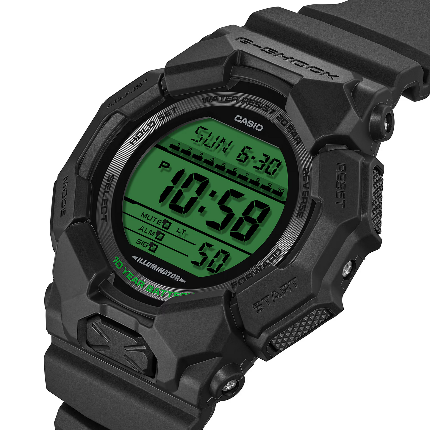 G-SHOCK Black & Electro Green Series Resin Watch GD-010BEG-1ER
