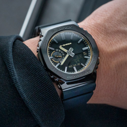 G-SHOCK G-STEEL Collection Luxe Black 2100 Series Stainless Steel & Resin Quartz Watch GM-2100LXB-1AER