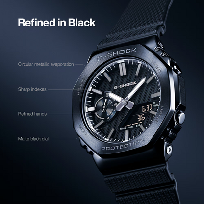 G-SHOCK G-STEEL Collection Luxe Black 2100 Series Stainless Steel & Resin Quartz Watch GM-2100LXB-1AER