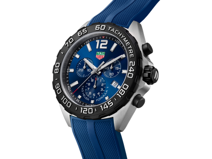 TAG Heuer Formula 1 Blue Dial Stainless Steel Rubber Strap Mens Quartz Chronograph Watch CAZ101AV.FT8077