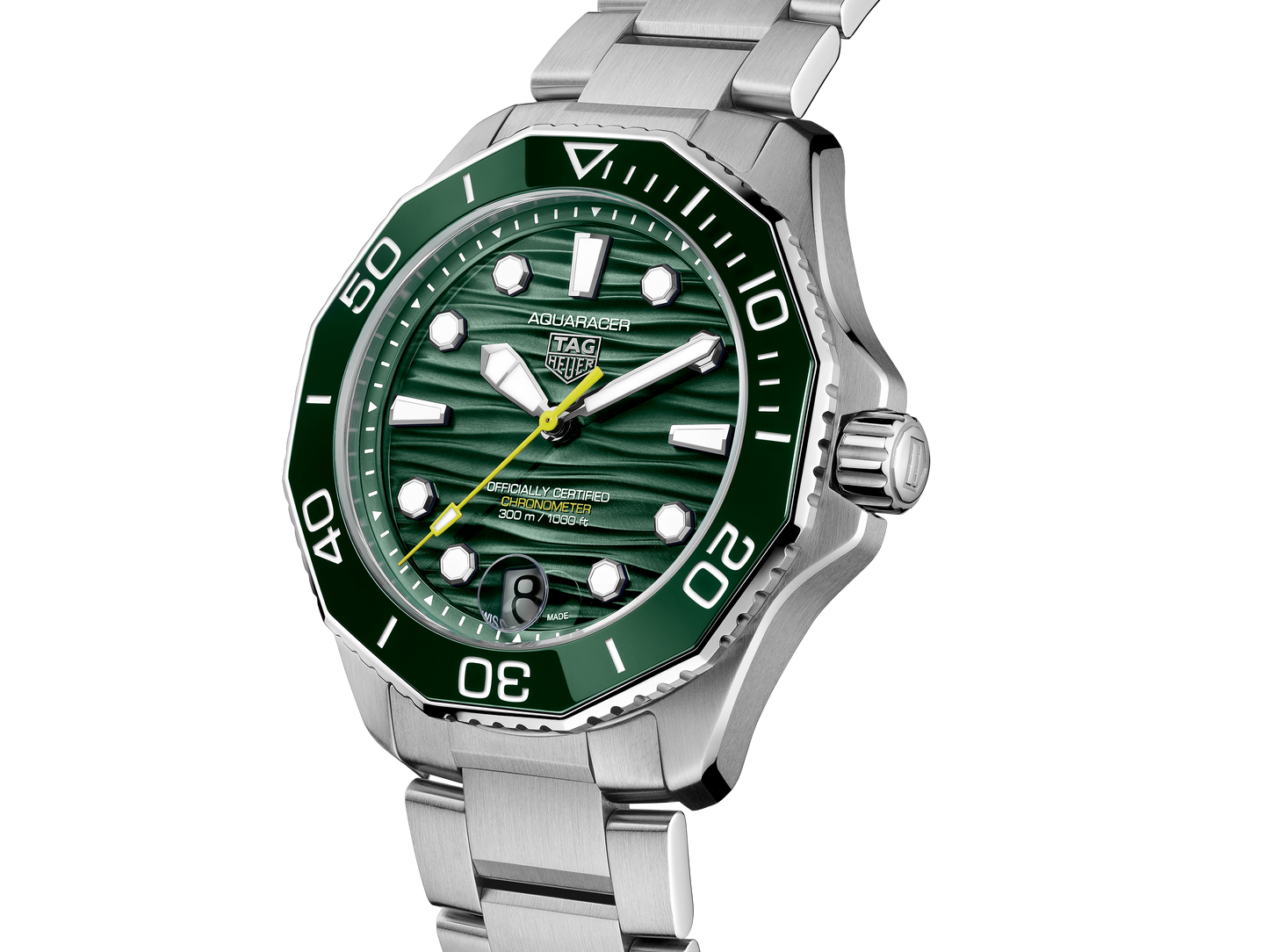 TAG Heuer Aquaracer Professional 300 Date Green Dial Stainless Steel Mens Watch  WBP5116.BA0013
