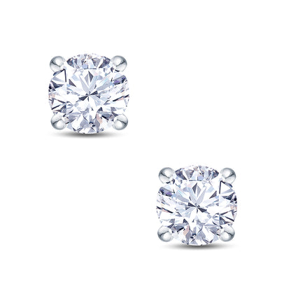 18ct White Gold 4 Claw Set 2.11ct Lab Grown Diamond Stud Earrings