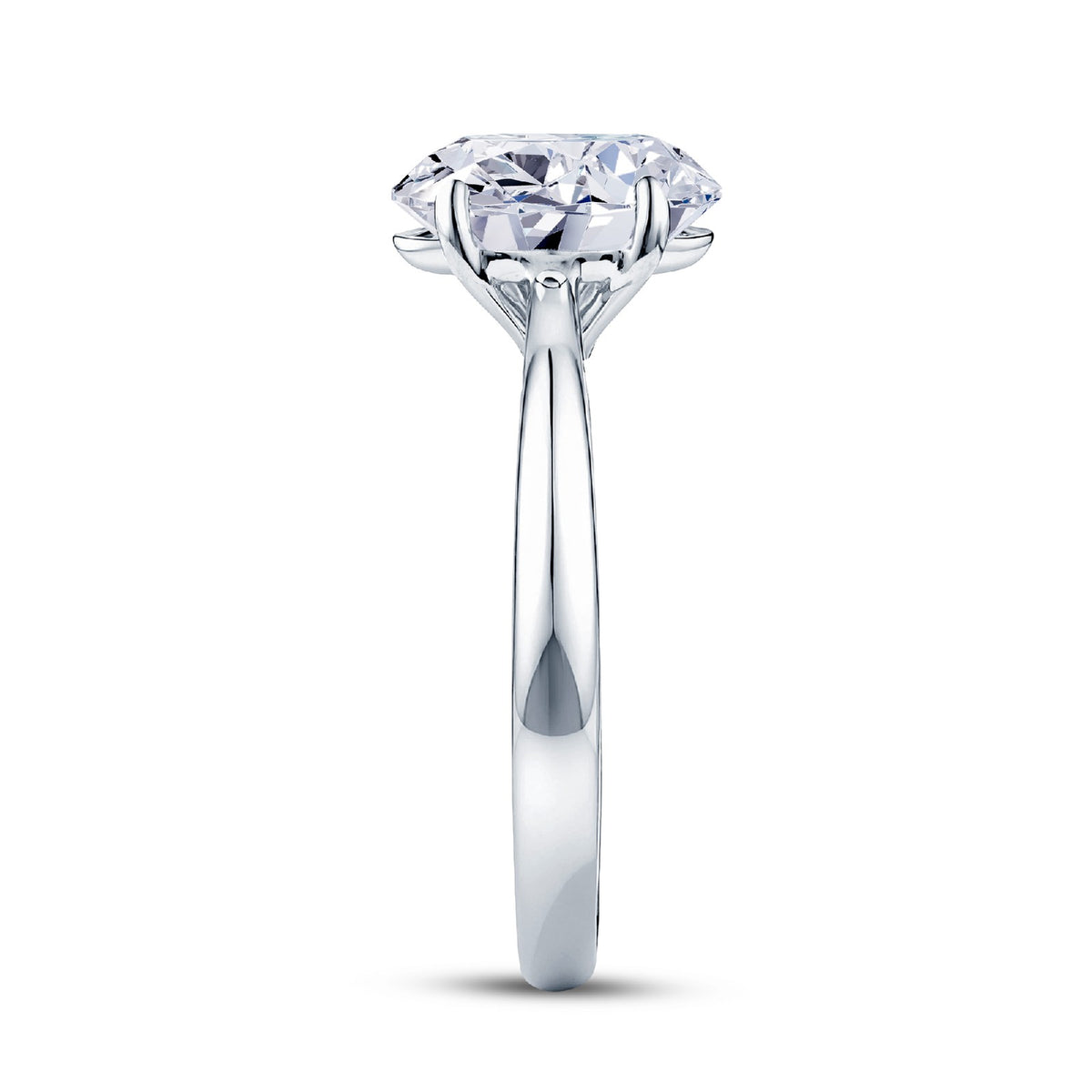 Platinum Solitaire 4 Claw Set 3.06ct Single Stone Oval Cut Lab Grown Diamond Ring