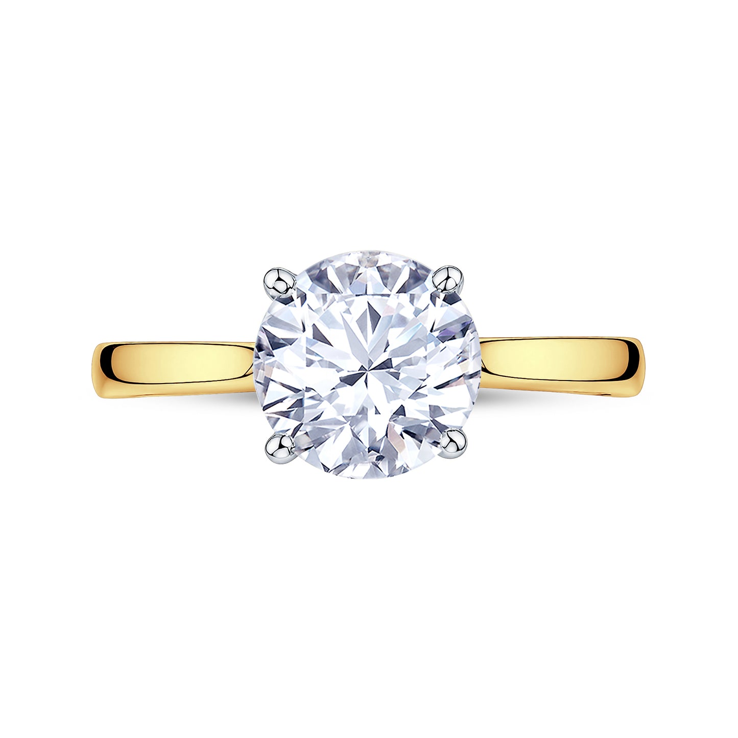 18ct Gold & Platinum Solitaire 4 Claw Set 1.60ct Single Stone Lab Grown Diamond Ring