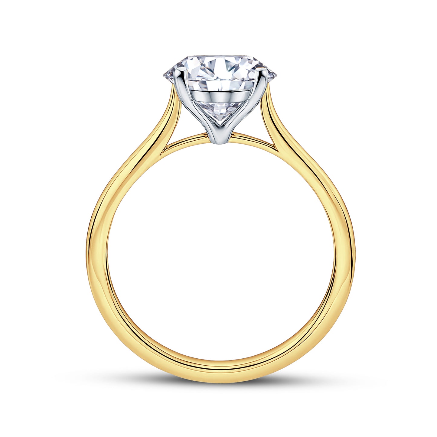 18ct Gold & Platinum Solitaire 4 Claw Set 3.01ct Single Stone Lab Grown Diamond Ring