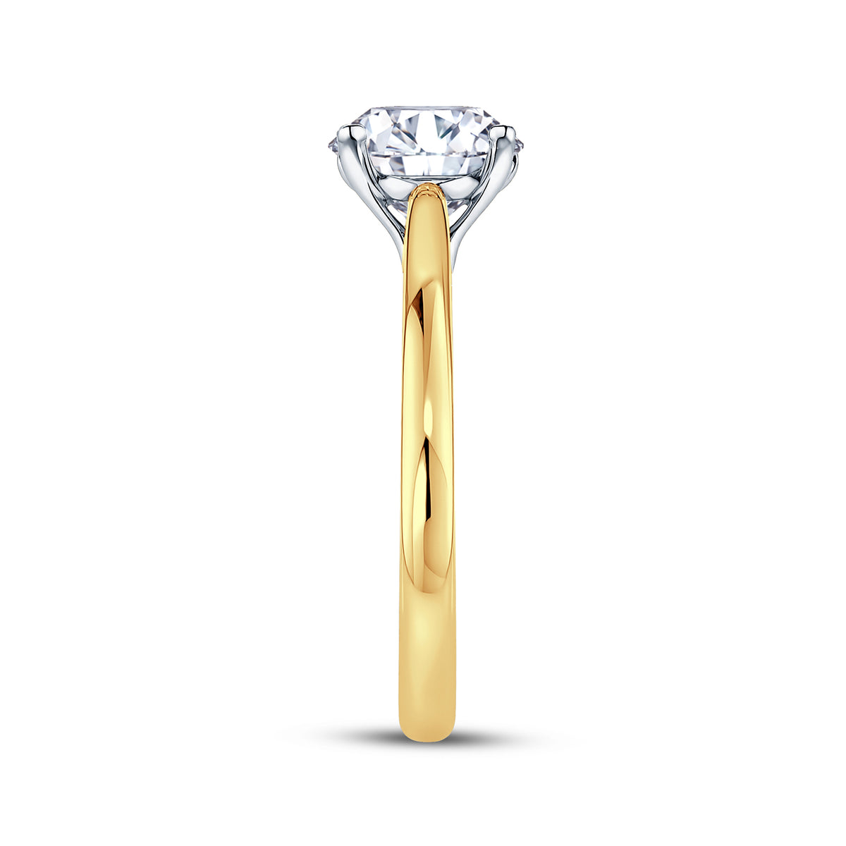 18ct Gold & Platinum Solitaire 4 Claw Set 3.01ct Single Stone Lab Grown Diamond Ring