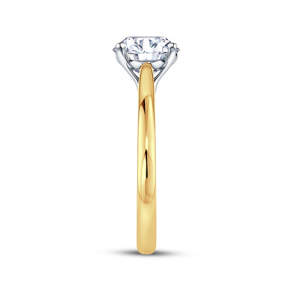 18ct Gold & Platinum Solitaire 4 Claw Set 3.01ct Single Stone Lab Grown Diamond Ring