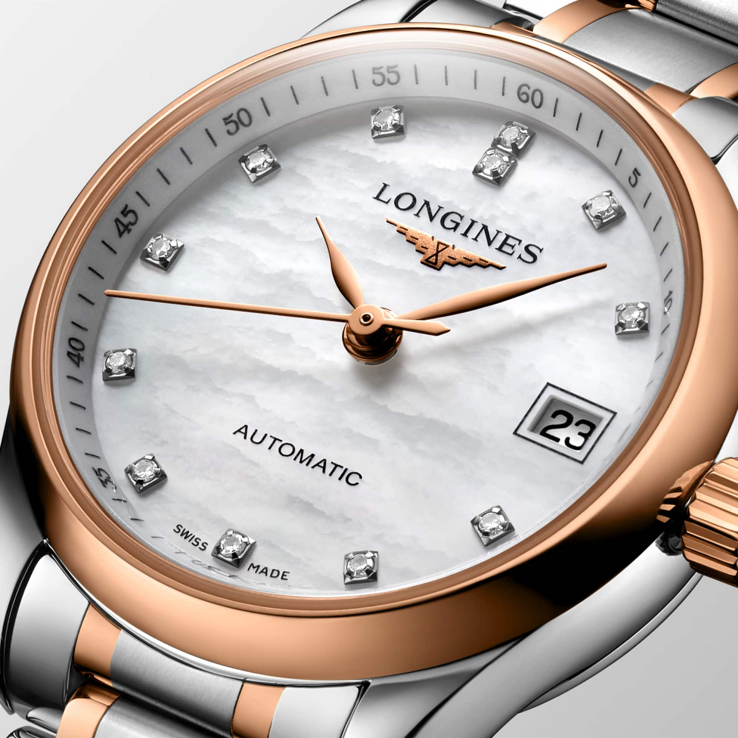 Longines Master Collection Mother of Pearl Diamond Dot Dial Two Tone Womens Watch L21285897