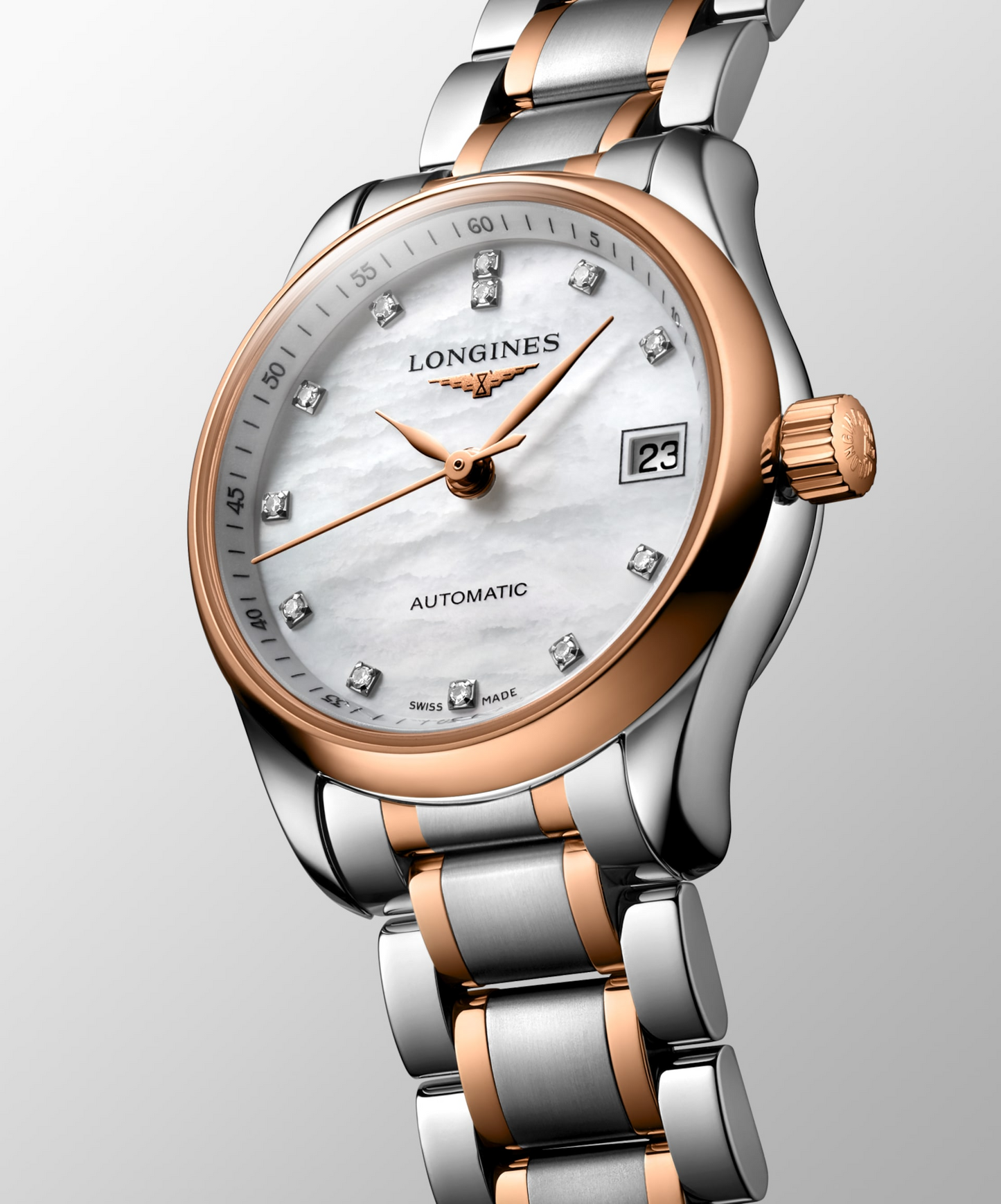 Longines Master Collection Mother of Pearl Diamond Dot Dial Two Tone Womens Watch L21285897