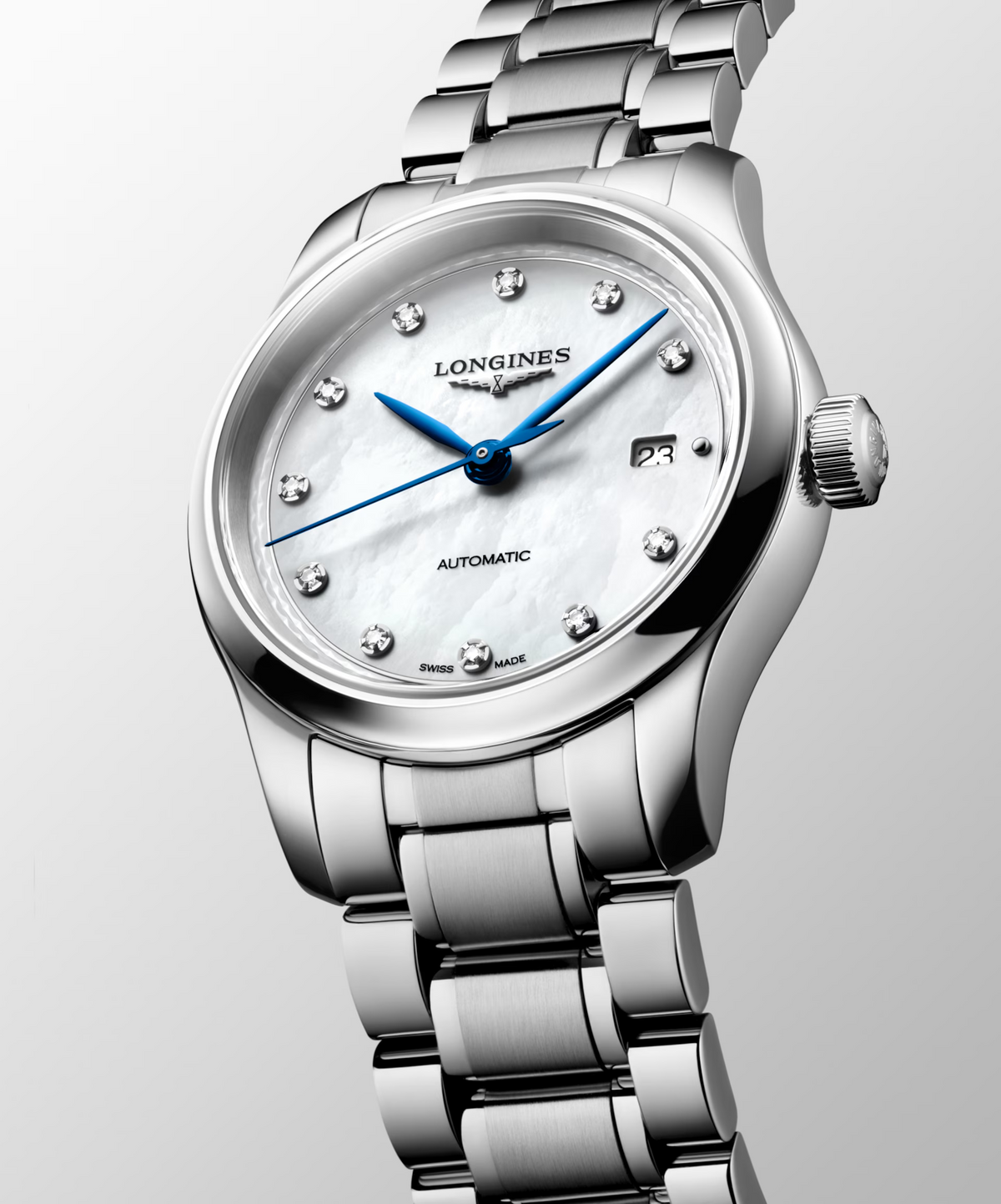 Longines Master Collection Mother of Pearl Diamond Dot Dial Stainless Steel Womens Watch L24494876