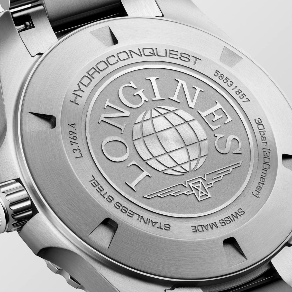 Longines HydroConquest Black Dial Stainless Steel Mens Quartz Watch L37694566