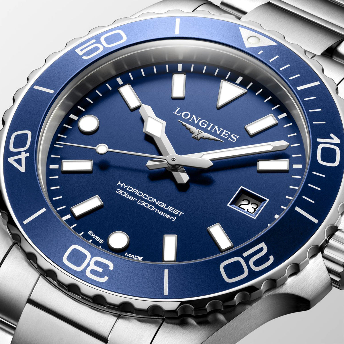 Longines HydroConquest Blue Dial Stainless Steel Mens Quartz Watch L37694966