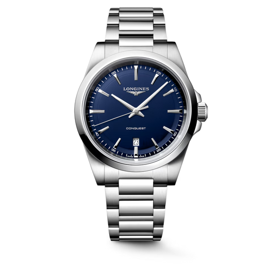 Longines Conquest Blue Dial Stainless Steel Mens Quartz Watch (41mm) L38604926