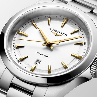 Longines Conquest White Dial Stainless Steel Womens Quartz (30mm) Watch L33504126