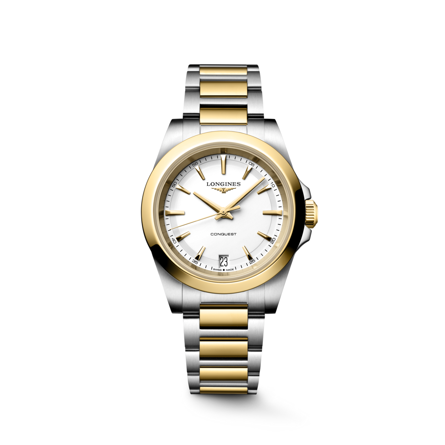 Longines Conquest White Dial Two Tone Womens Quartz Watch L34603127