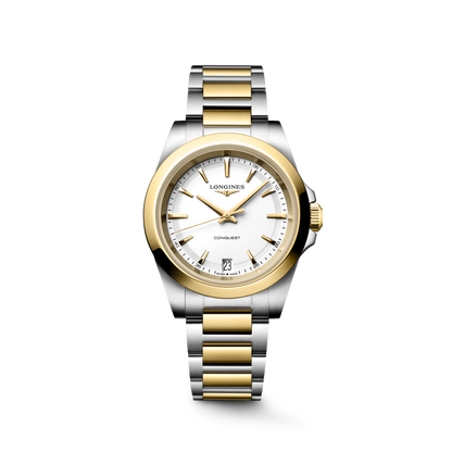 Longines Conquest White Dial Two Tone Womens Quartz Watch L34603127
