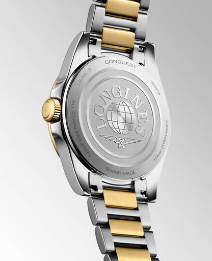 Longines Conquest White Dial Two Tone Womens Quartz Watch L34603127