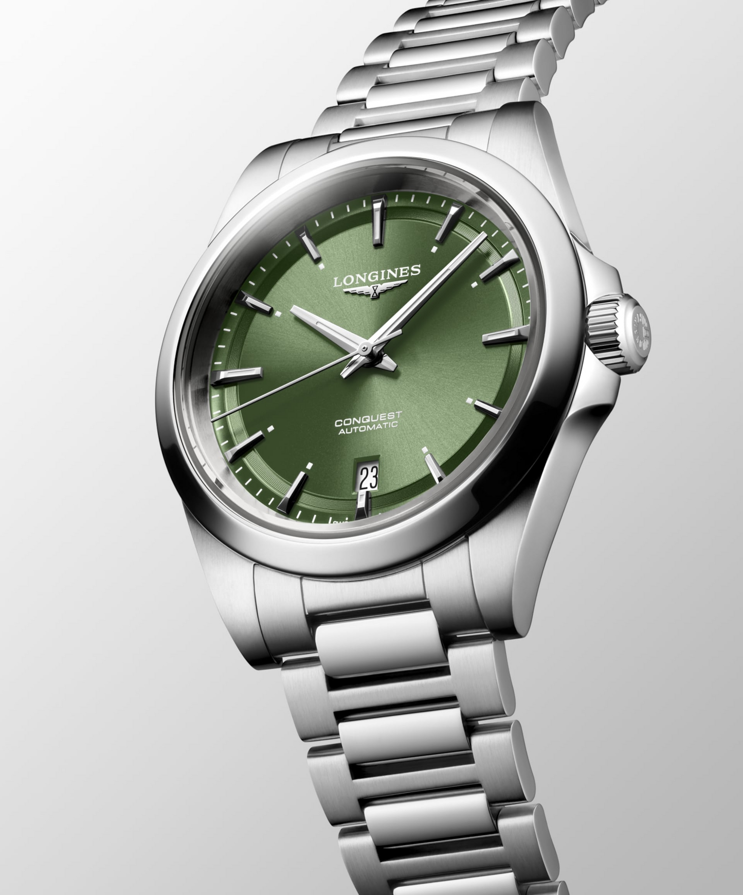 Longines Conquest Green Dial Stainless Steel Mens Watch L37204026