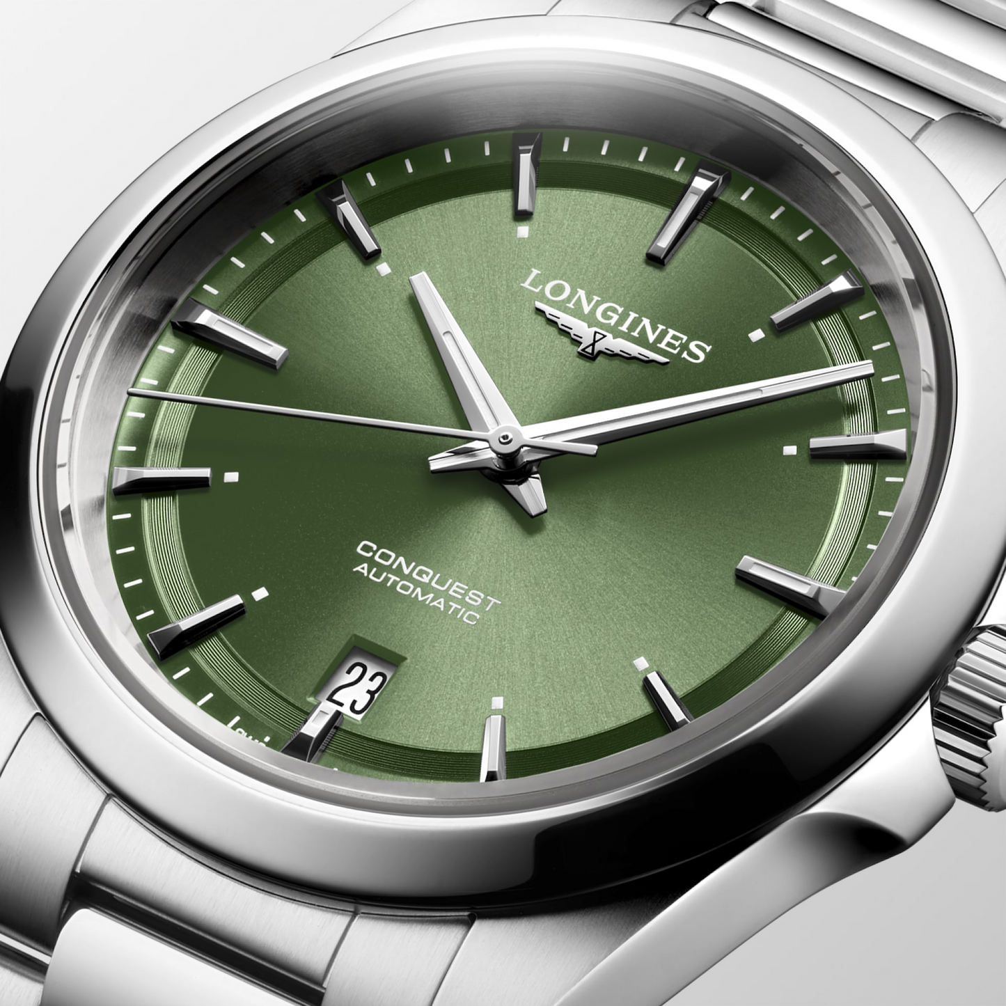 Longines Conquest Green Dial Stainless Steel Mens Watch L37204026