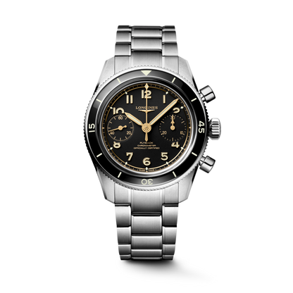 Longines Spirit Pilot Flyback Black Dial Stainless Steel Mens Chronograph Watch L37214536