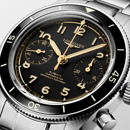 Longines Spirit Pilot Flyback Black Dial Stainless Steel Mens Chronograph Watch L37214536
