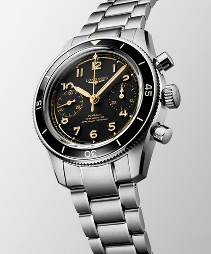 Longines Spirit Pilot Flyback Black Dial Stainless Steel Mens Chronograph Watch L37214536