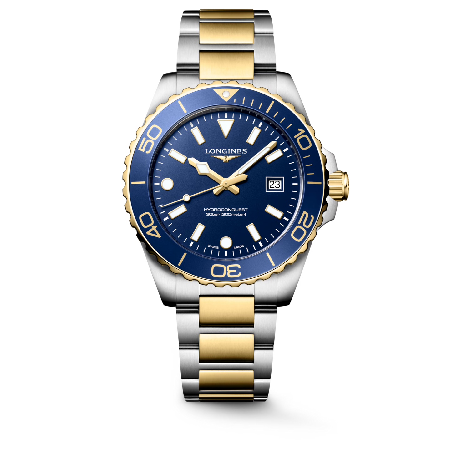 Longines HydroConquest Blue Dial Two Tone Mens Quartz Watch L37693967