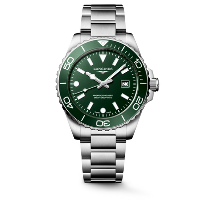 Longines HydroConquest Green Dial Stainless Steel Mens Quartz Watch L37694066