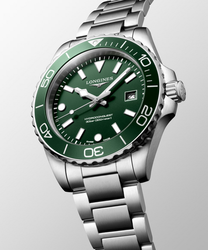Longines HydroConquest Green Dial Stainless Steel Mens Quartz Watch L37694066