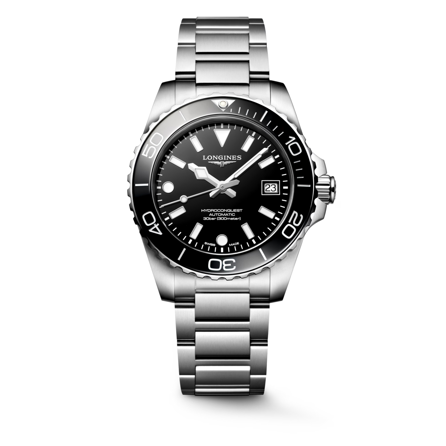 Longines HydroConquest Black Dial Stainless Steel Mens Watch (39mm) L37794566