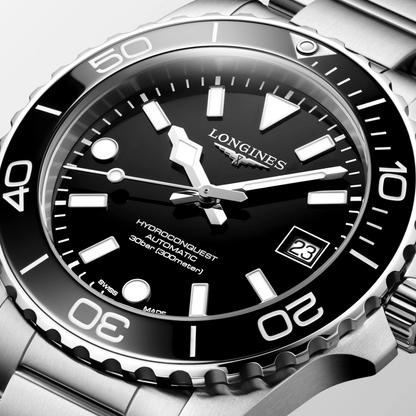 Longines HydroConquest Black Dial Stainless Steel Mens Watch (39mm) L37794566
